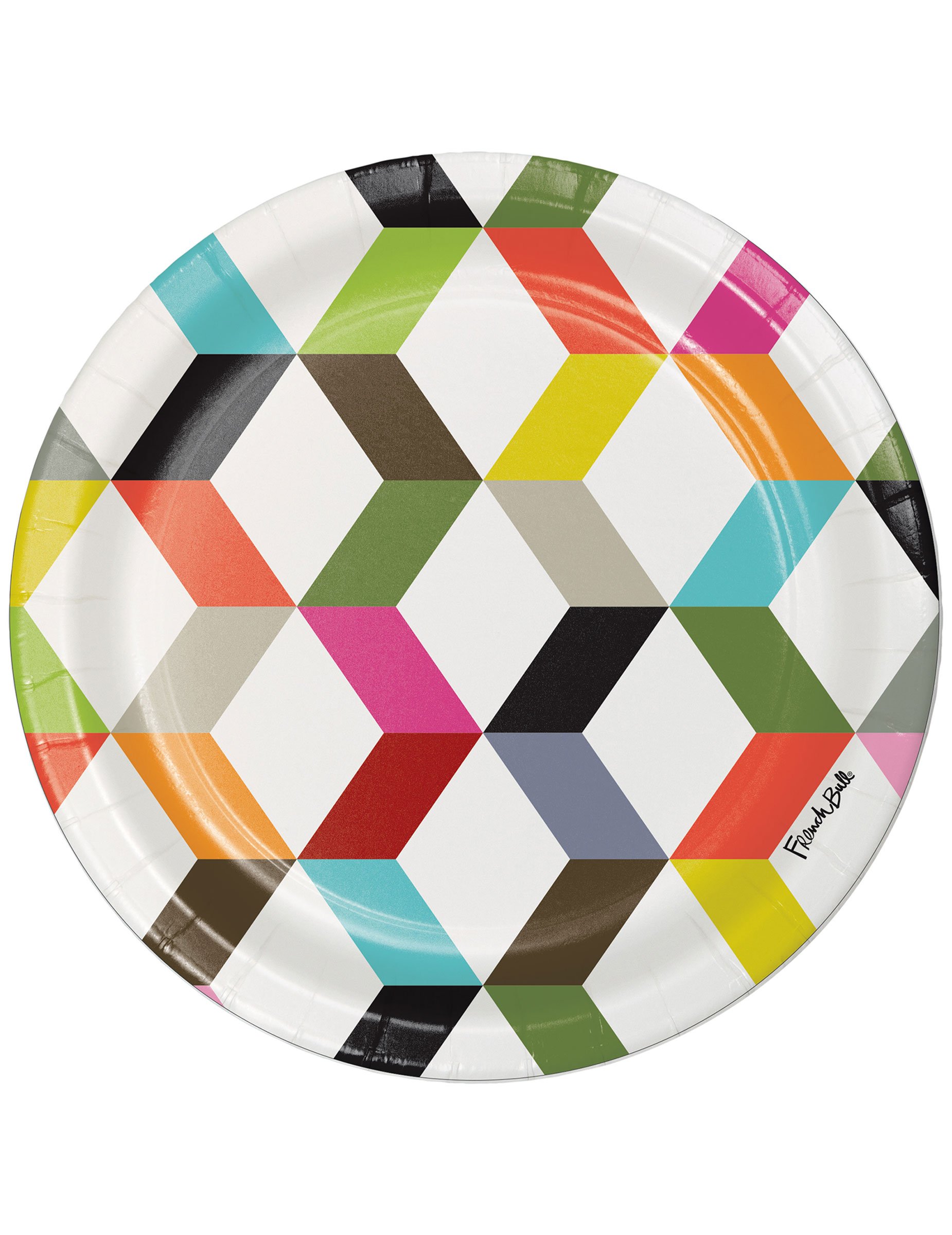 Petites Assiettes En Carton Chevrons Multicolores Cm Vegaooparty