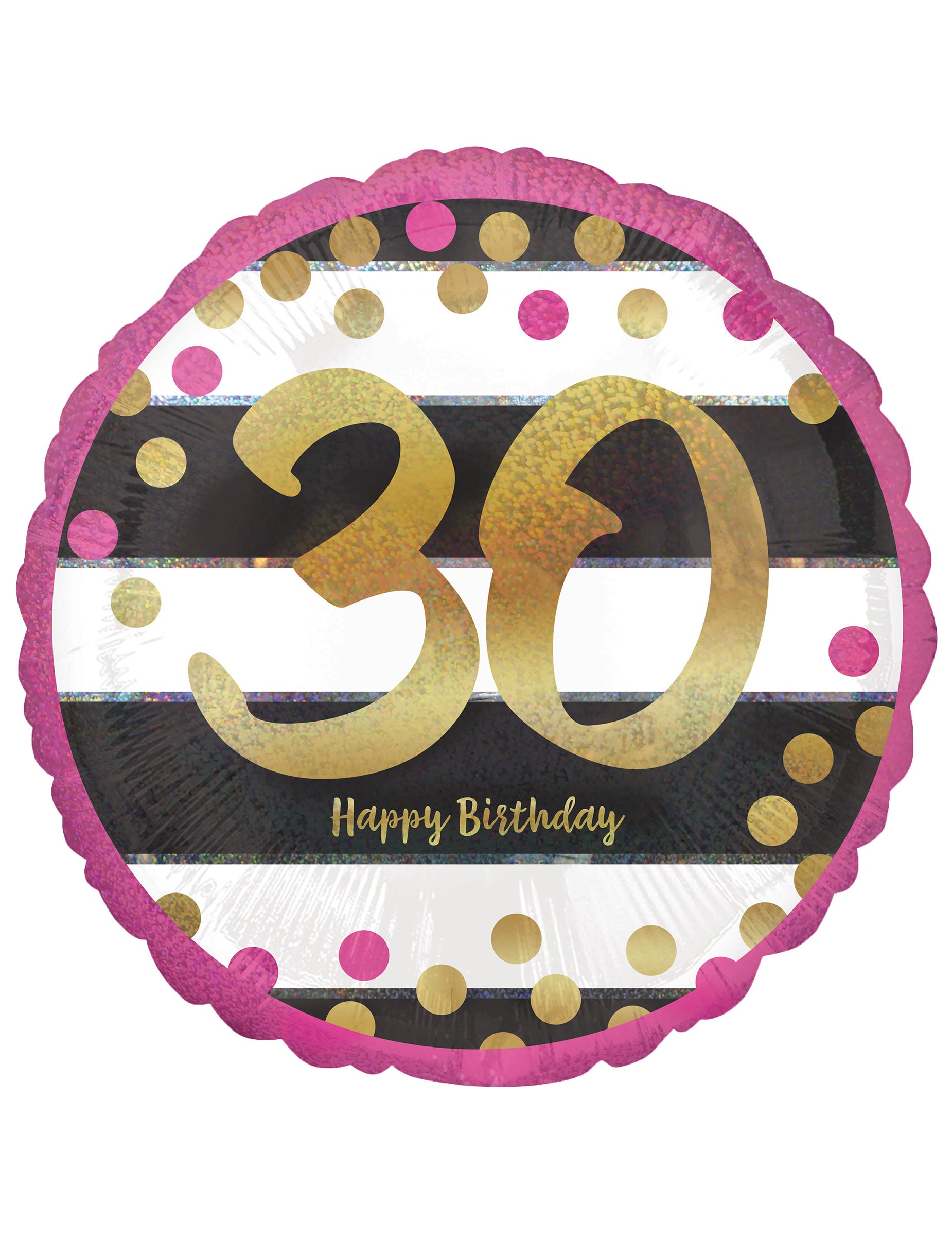 Ballon Aluminium 30 Ans Happy Birthday Fuchsia Et Or 43 Cm Vegaooparty