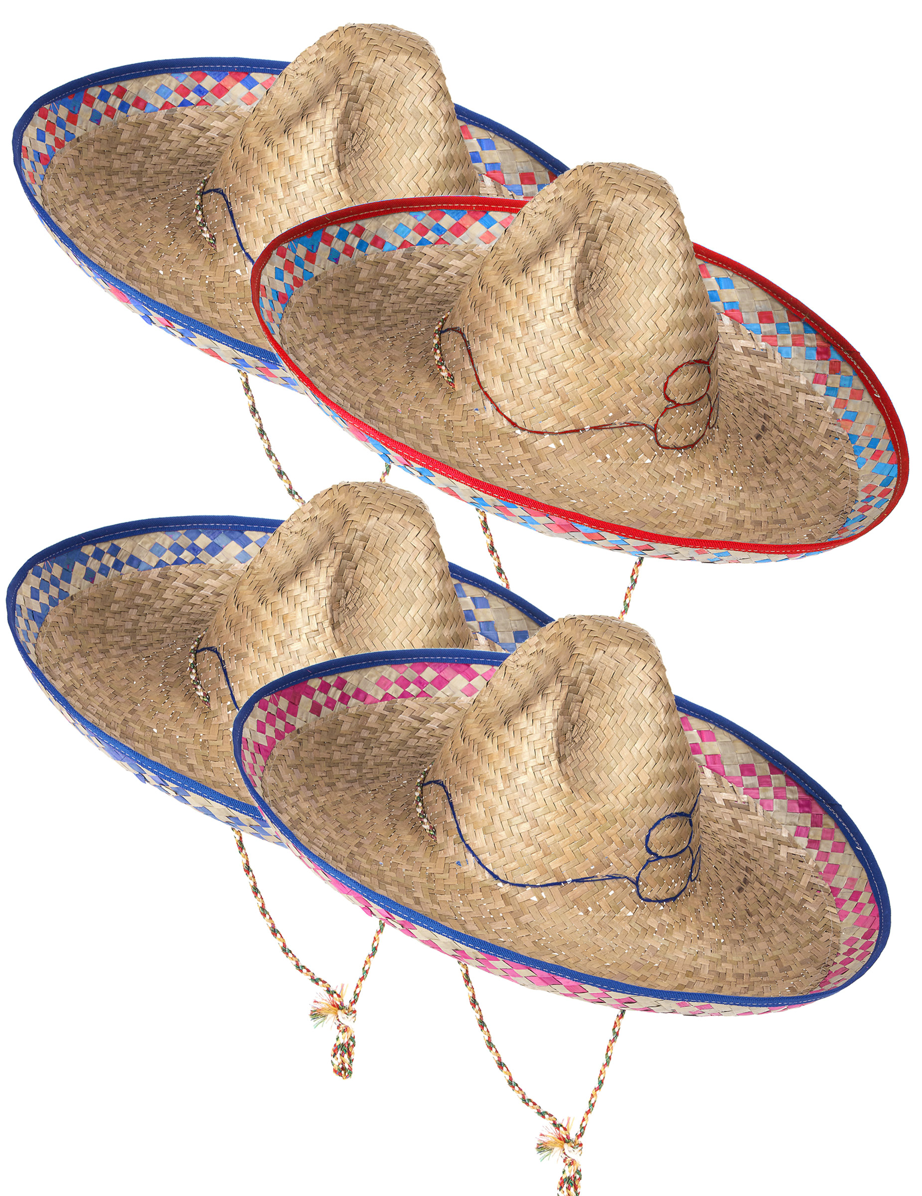 Chapeau De Paille Sombrero en Paille Convient pour Décorations De Fête danniversaire De Carnaval Loveinwinter 3PCS Chapeau Mexicain 
