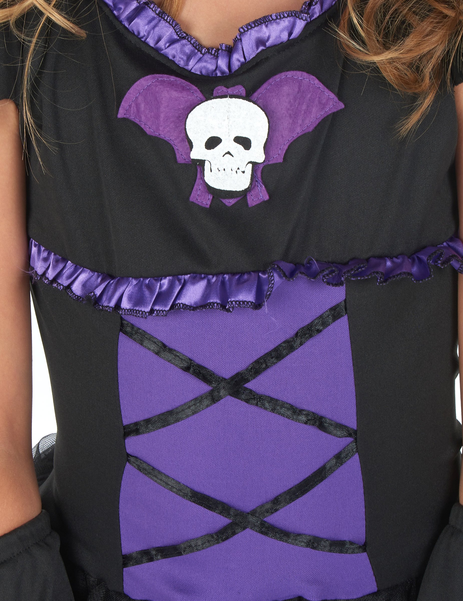 Hifot Déguisement Chauve Souris Enfant Fille 4 Pièces, Tutu Noir Ailes Chauve Souris Serre Tete Masque Baguette Magique Deguisement Vampire Halloween Carnaval Fille 3-12 Ans