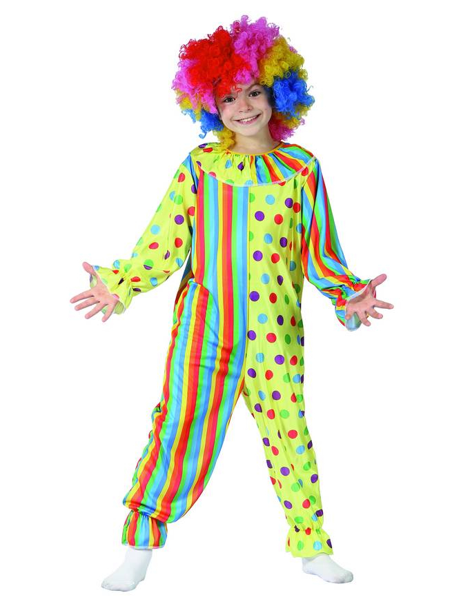 Faschingskostüm Clown Für Jungen – Bunt & Komplett Mit Hut & Fliege – Größe 3/4 Jahre