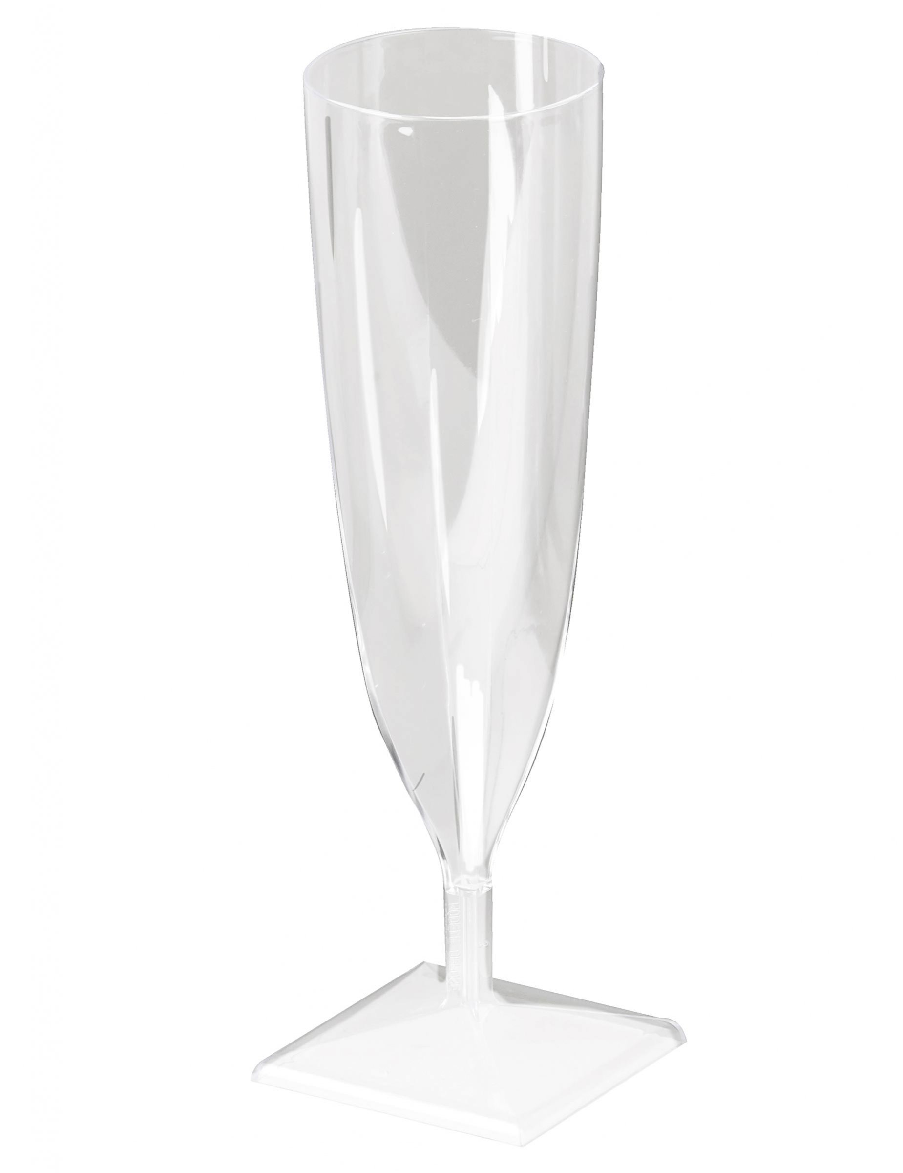 10 Flûtes à champagne plastique cristal 13 cl Vegaooparty