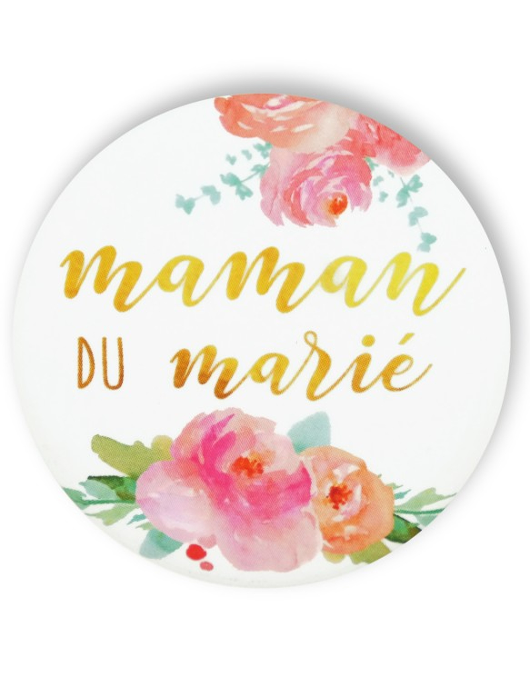 Badge épingle Fleuri Maman Du Marié 56 Mm Vegaooparty 