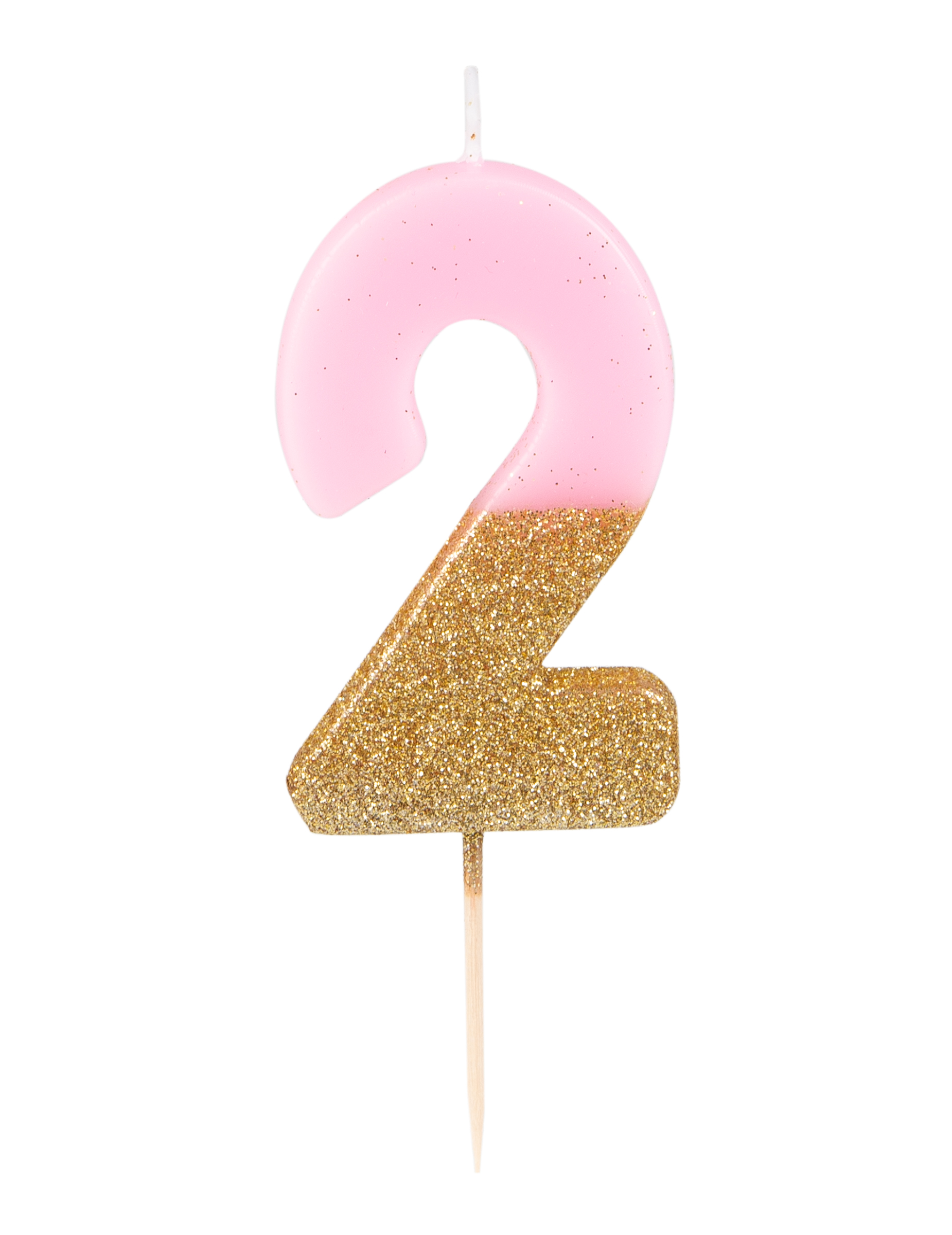 Bougie Chiffre 1 - Couronne Rose Pailletée - Pour Premier Anniversaire Bébé, Fête, Décoration - 10