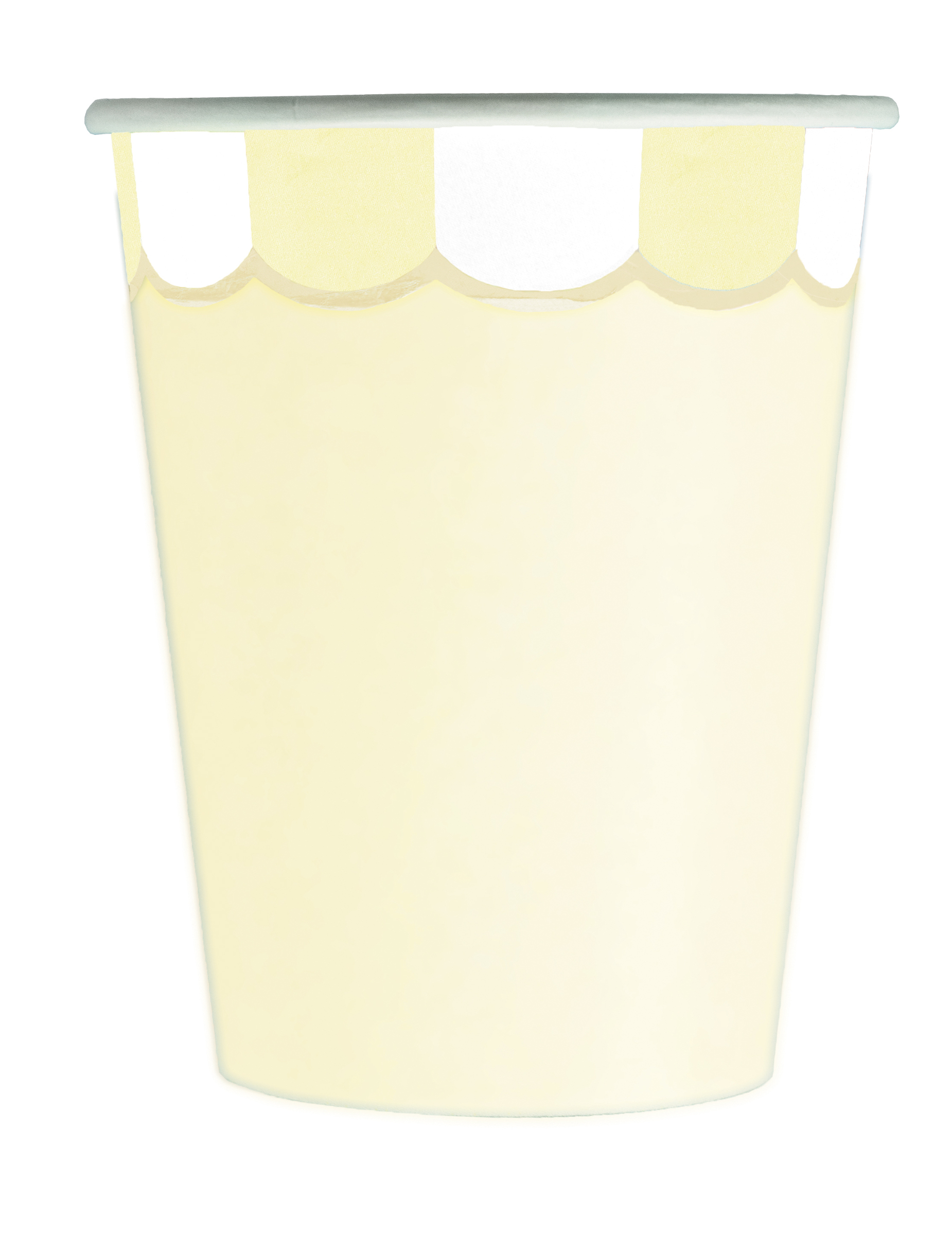 8 Gobelets En Carton Festonnés Jaune Pastel 200 Ml Vegaooparty 