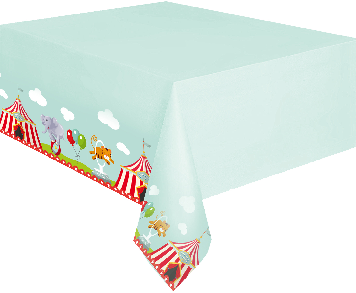Nappe en plastique circus 120 x 180 cm Vegaooparty