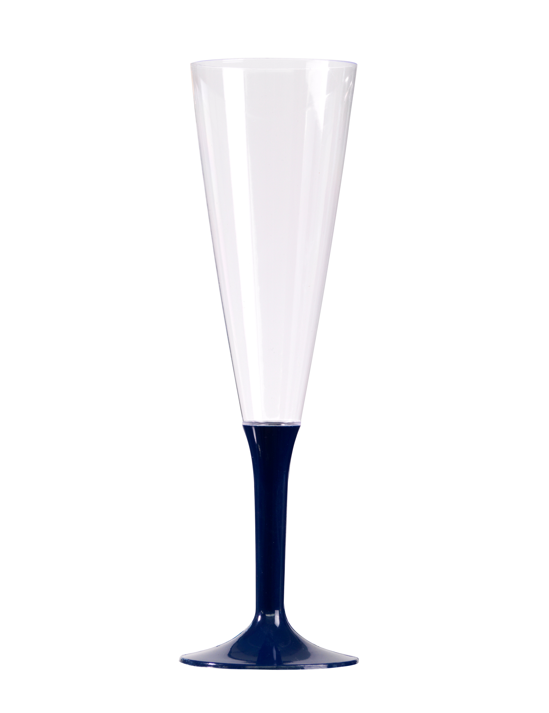 10 Flûtes à champagne pied bleu marine 150 ml Vegaooparty
