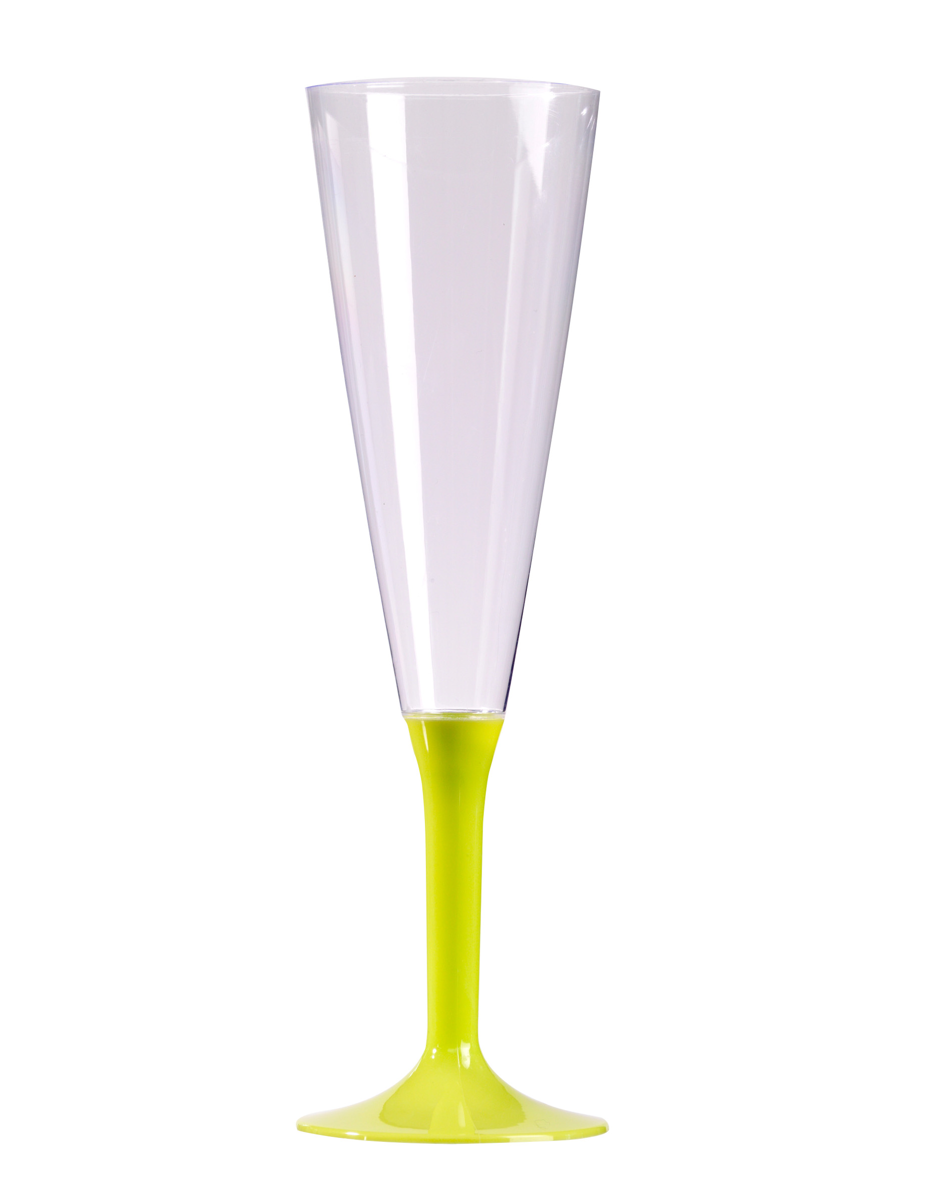 10 Flûtes à champagne pied vert anis 150 ml Vegaooparty