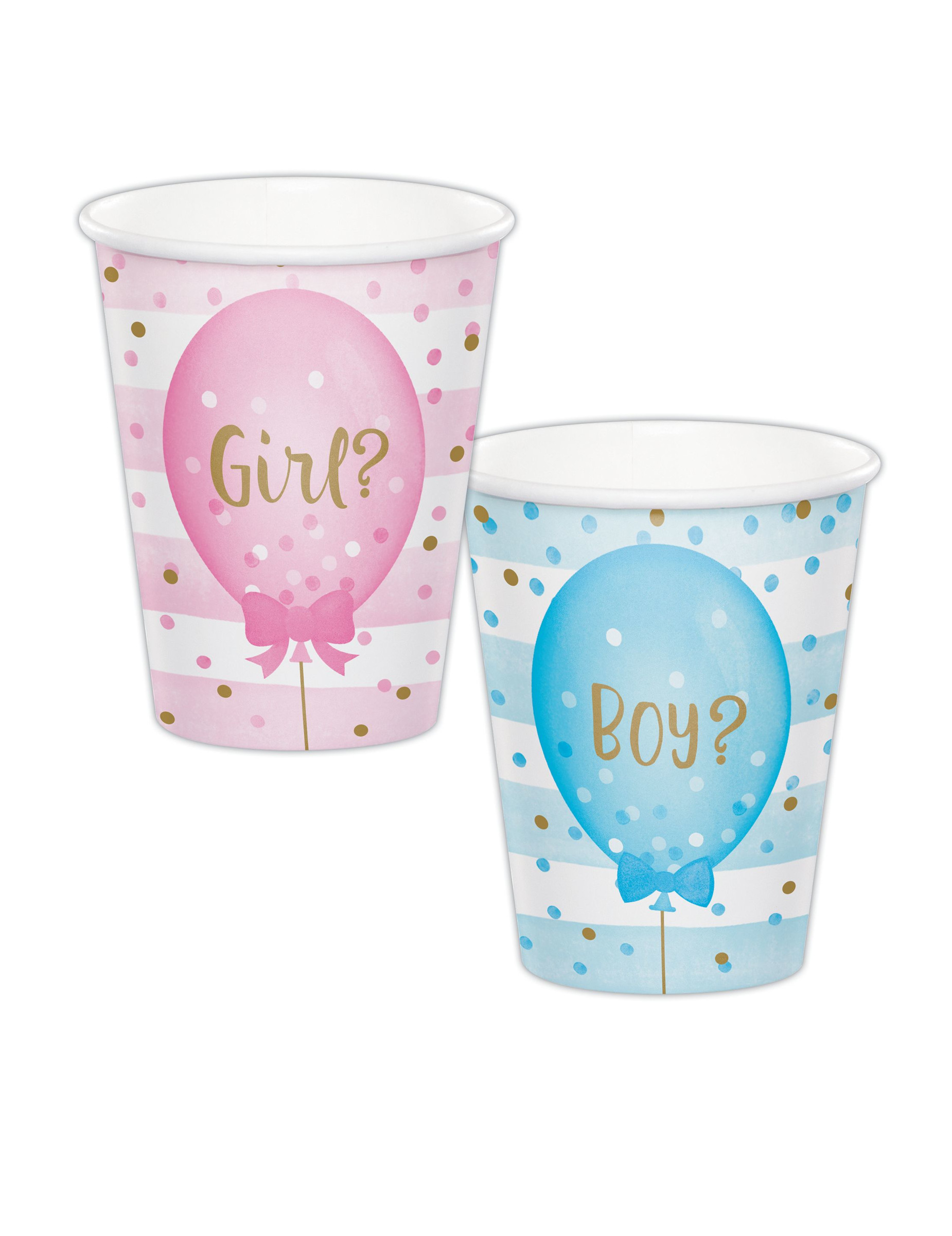 8 Gobelets En Carton Gender Reveal Roses Et Bleus 266 Ml Vegaooparty 