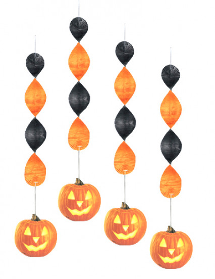 4 Décorations à suspendre Citrouilles joyeuses 45 cm 4 Décorations à suspendre Citrouilles joyeuses 45 cm