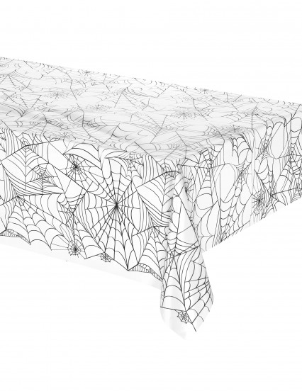 Nappe plastique transparent toile d'araignée Halloween 137 x 274 cm Nappe plastique transparent toile d'araignée Halloween 137 x 274 cm