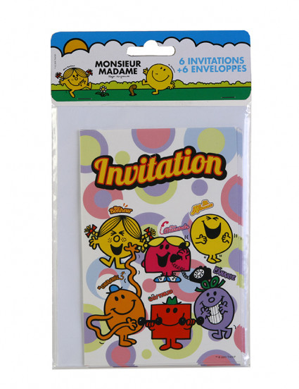 6 Cartons d'invitation avec enveloppes Monsieur Madame™ 6 Cartons d'invitation avec enveloppes Monsieur Madame™