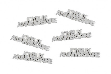 6 Confettis de table Joyeux Anniversaire argentés 15 g 6 Confettis de table Joyeux Anniversaire argentés 15 g
