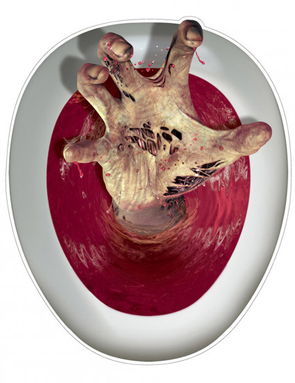 Décoration autocollante pour wc main de zombie 30,5 x 43,2 cm Décoration autocollante pour wc main de zombie 30,5 x 43,2 cm