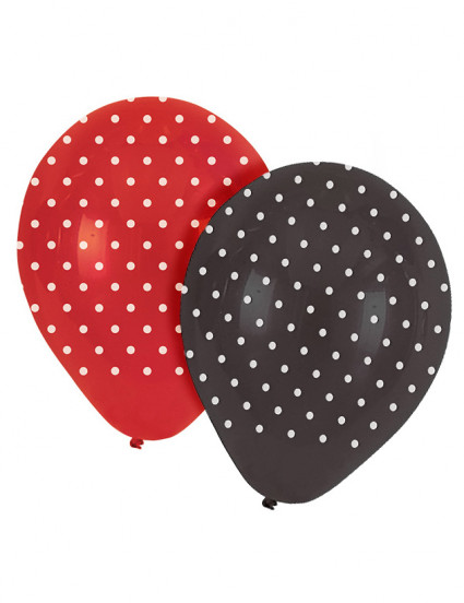6 Ballons en latex coccinelle rouges et noirs à pois blancs 30 cm 6 Ballons en latex coccinelle rouges et noirs à pois blancs 30 cm