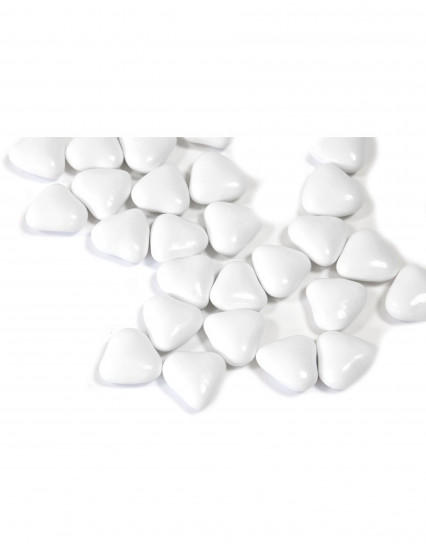 Dragées mini coeur chocolat couleur blanc 250 gr Dragées mini coeur chocolat couleur blanc 250 gr