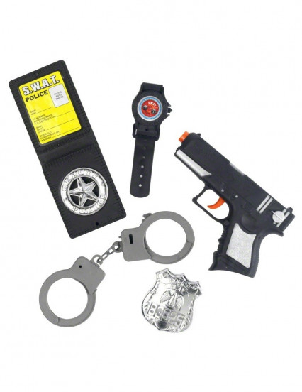 Kit complet policier enfant en plastique Kit complet policier enfant en plastique