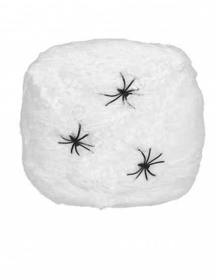 Décoration toile d'araignée blanche avec araignées 20 g Halloween Décoration toile d'araignée blanche avec araignées 20 g Halloween