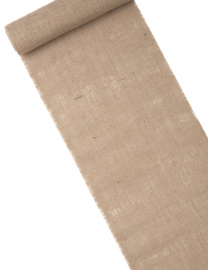 Chemin de table en toile de jute naturelle 30 cm x 5 m Chemin de table en toile de jute naturelle 30 cm x 5 m