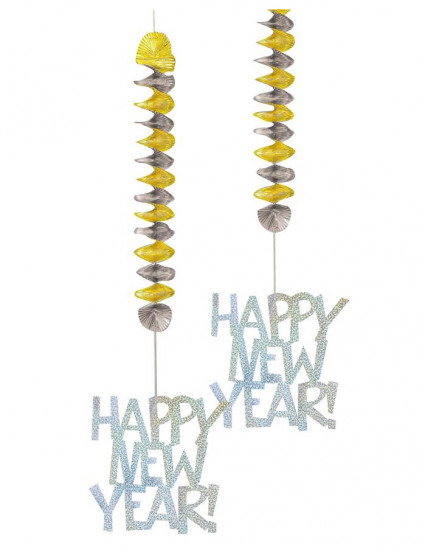 2 Décorations à suspendre nouvel an Happy New Year 2 Décorations à suspendre nouvel an Happy New Year
