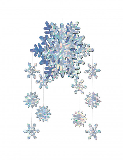 Décoration à suspendre Flocons de neige prismatiques 3-D Décoration à suspendre Flocons de neige prismatiques 3-D