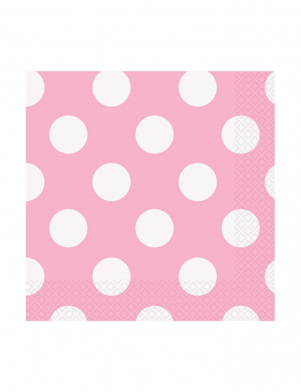 16 Petites serviettes en papier roses à pois 25 x 25 cm 16 Petites serviettes en papier roses à pois 25 x 25 cm