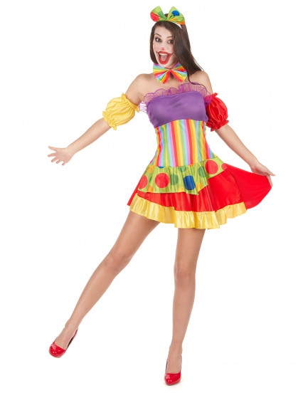 Déguisement clown bariolé femme Déguisement clown bariolé femme