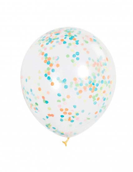 6 Ballons en latex transparents avec confettis colorés 30 cm 6 Ballons en latex transparents avec confettis colorés 30 cm
