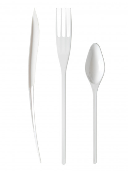 30 Couverts en plastique blanc - Premium 30 Couverts en plastique blanc - Premium
