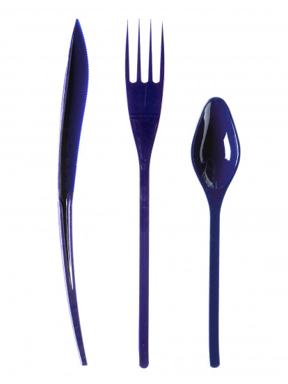 30 Couverts en plastique bleu marine - Premium 30 Couverts en plastique bleu marine - Premium