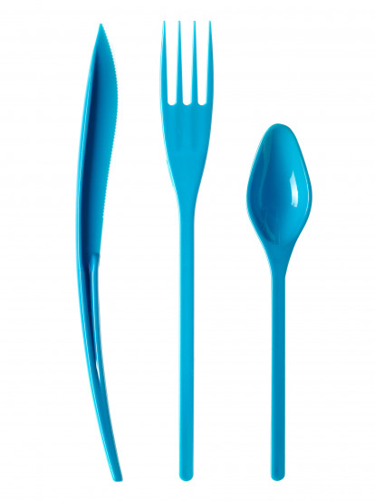 30 Couverts en plastique turquoise - Premium 30 Couverts en plastique turquoise - Premium