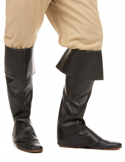 Sur-bottes noires simili cuir adulte Sur-bottes noires simili cuir adulte