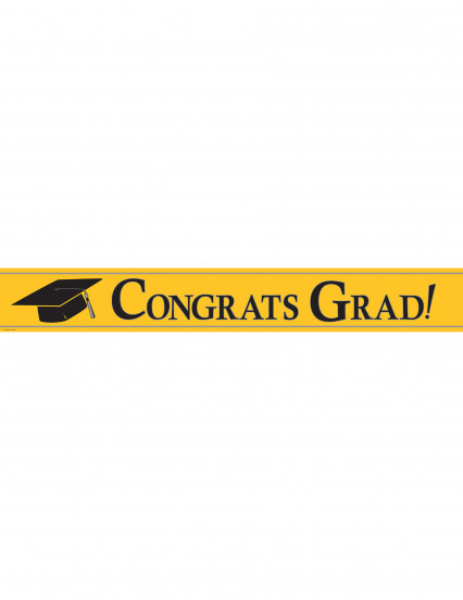 Bannière métallique Congrats Grad jaune Bannière métallique Congrats Grad jaune