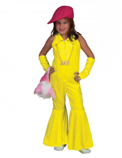Déguisement combinaison jaune fluo fille Déguisement combinaison jaune fluo fille