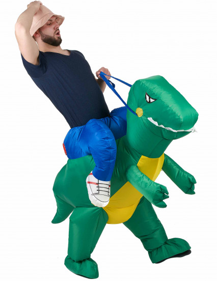Déguisement explorateur à dos de dinosaure adulte Déguisement explorateur à dos de dinosaure adulte