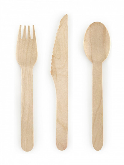 18 Couverts en bois 16 cm 18 Couverts en bois 16 cm