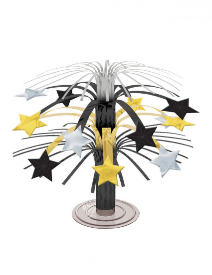Centre de table étoiles noires, dorées et argentées 19 cm Centre de table étoiles noires, dorées et argentées 19 cm
