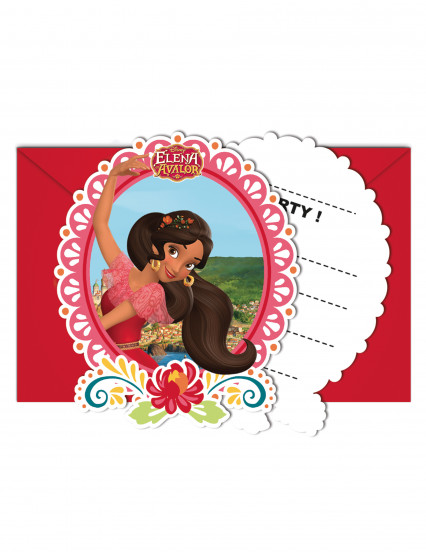 6 Cartes d'invitation avec enveloppes Elena d'Avalor™ 6 Cartes d'invitation avec enveloppes Elena d'Avalor™