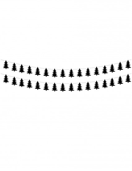 2 Guirlandes sapins de Noël noir 180 cm 2 Guirlandes sapins de Noël noir 180 cm