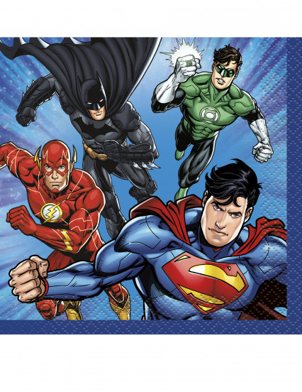 16 Petites serviettes en papier Justice League ™ 25 x 25 cm 16 Petites serviettes en papier Justice League ™ 25 x 25 cm