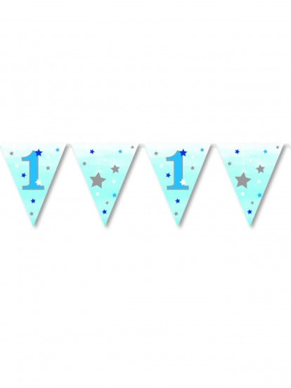 Guirlande fanions premier anniversaire garçon One Little Star 3.7 m Guirlande fanions premier anniversaire garçon One Little Star 3.7 m