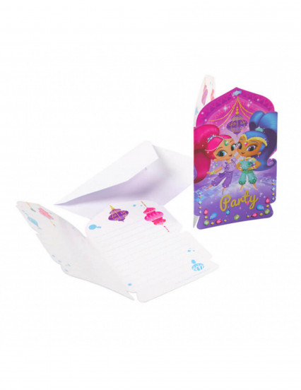 8 Invitations et enveloppes Shimmer & Shine ™ 8 Invitations et enveloppes Shimmer & Shine ™
