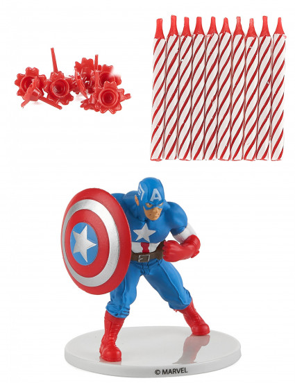 Kit bougie d'anniversaire Captain America ™ Kit bougie d'anniversaire Captain America ™