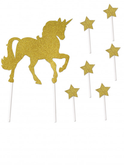 Accessoires de décoration pour gâteau Licorne et étoiles Accessoires de décoration pour gâteau Licorne et étoiles