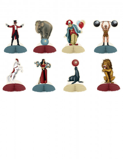 8 Mini centres de table thème Cirque Vintage 12,7 cm 8 Mini centres de table thème Cirque Vintage 12,7 cm