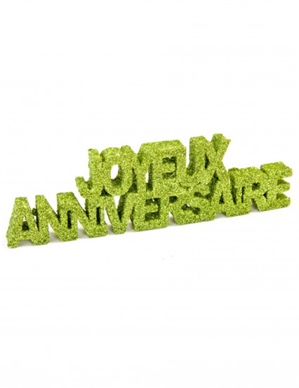 Décoration de table Joyeux Anniversaire pailleté vert 12 x 3,8 x 0,8 cm Décoration de table Joyeux Anniversaire pailleté vert 12 x 3,8 x 0,8 cm