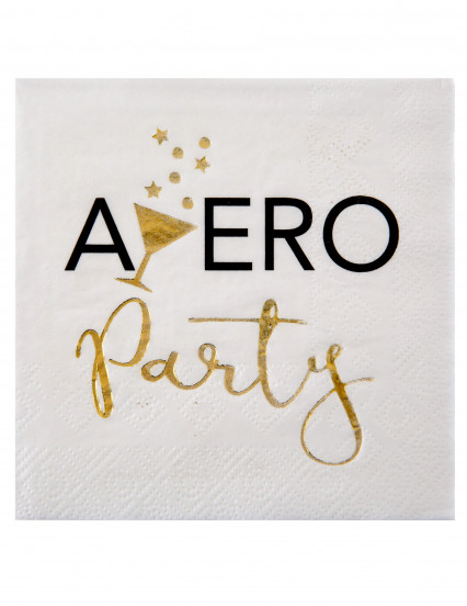 20 Petites serviettes en papier Apéro Party blanc et doré 25 x 25 cm 20 Petites serviettes en papier Apéro Party blanc et doré 25 x 25 cm