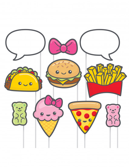 Kit Photobooth Junk Food 10 accessoires Kit Photobooth Junk Food 10 accessoires