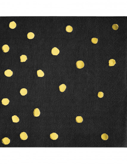 16 Petites serviettes en papier noires à pois dorées 25 x 25 cm 16 Petites serviettes en papier noires à pois dorées 25 x 25 cm