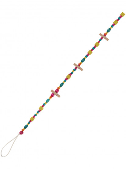 Guirlande en bois perles et pinces multicolores 1,3 m Guirlande en bois perles et pinces multicolores 1,3 m